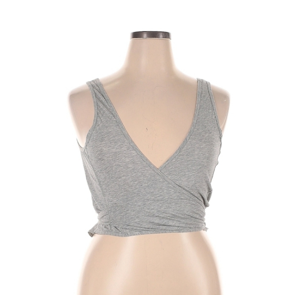lululemon athletica Light Heather Gray Sleeveless Wrap Crop Top
